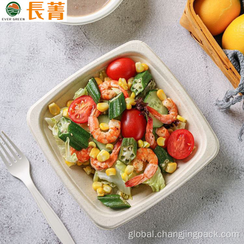 Recyclable Natural Paper Salad Bowl Disposable Eco-friendly Natural Sauce Sugarcane Noodle Bowl Factory